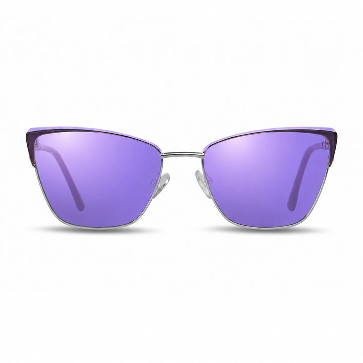 Lentes de sol Fiore 3839 Morado cristal Espejado Morado polarizado vista frontal mujer #color_espejado-morado #foto_frontal