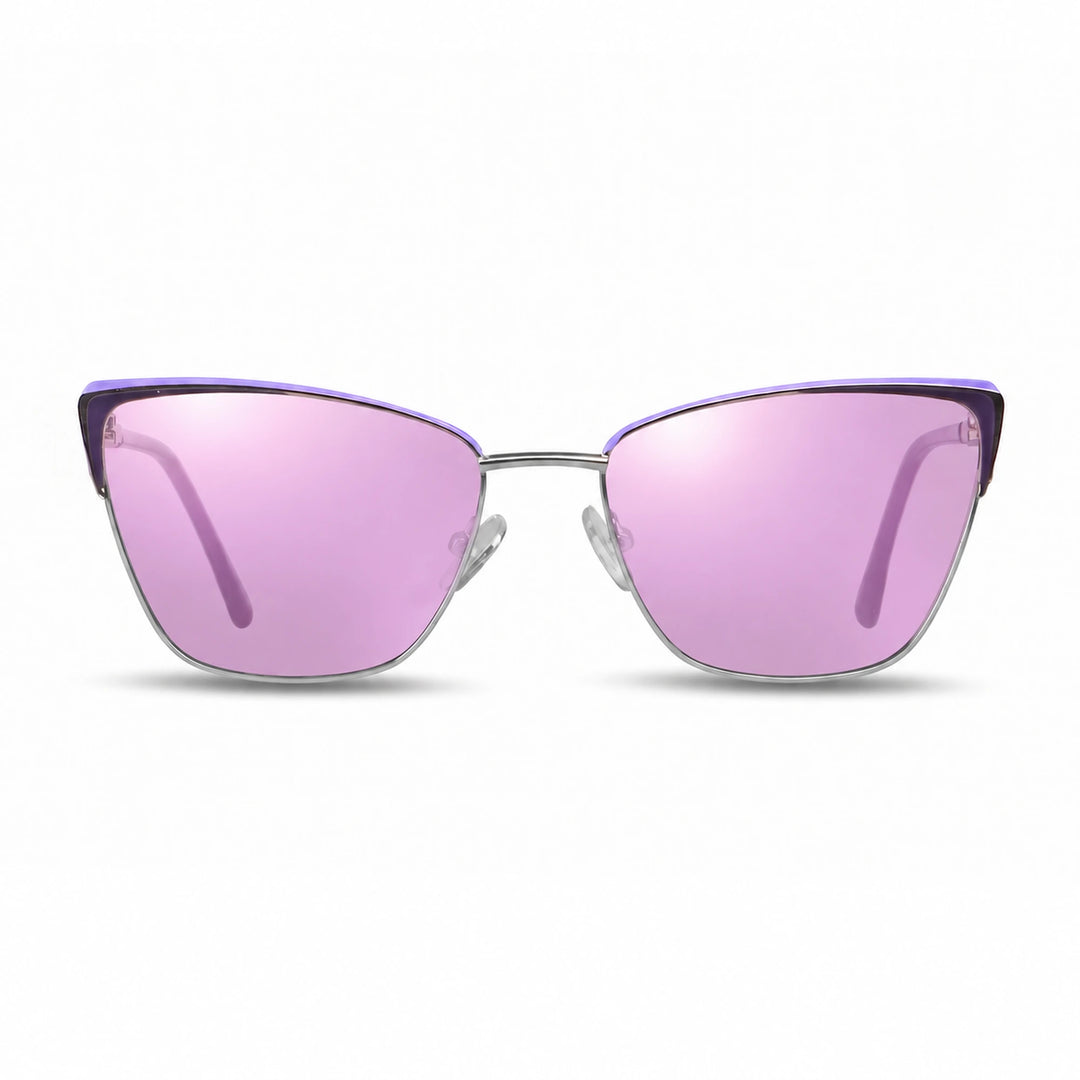 Lentes de sol Fiore 3839 Morado cristal Espejado Rosado polarizado vista frontal mujer #color_espejado-rosado #foto_frontal