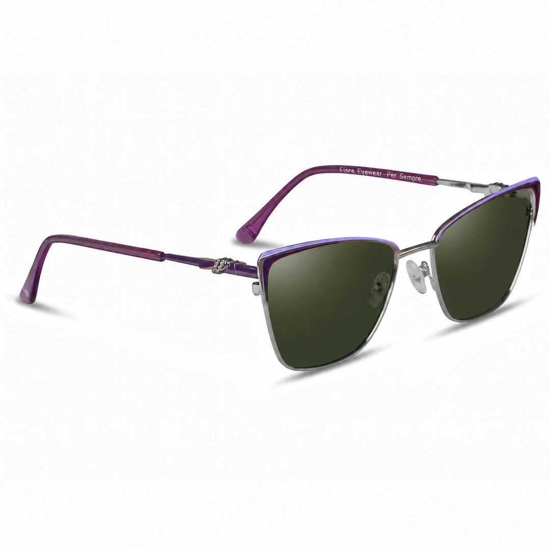 Lentes de sol Fiore 3839 Morado cristal G15 polarizado vista tres cuartos mujer #color_g15