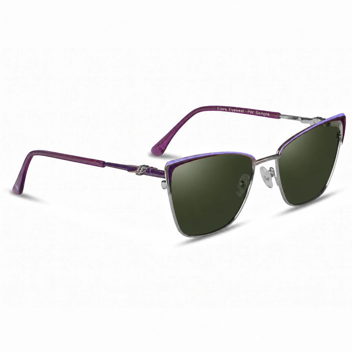 Lentes de sol Fiore 3839 Morado cristal G15 polarizado vista tres cuartos mujer #color_g15