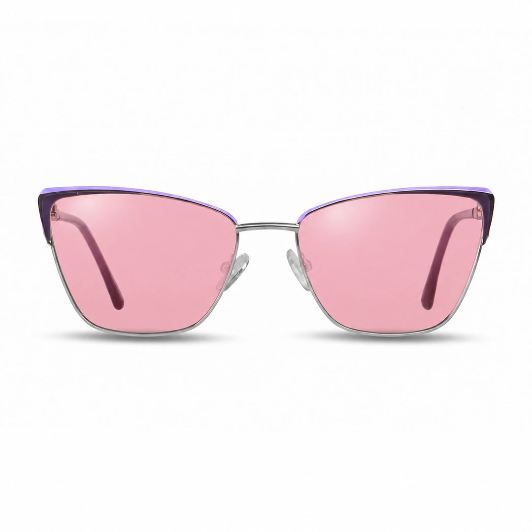 Lentes de sol Fiore 3839 Morado cristal Rosado polarizado vista frontal mujer #color_rosado #foto_frontal