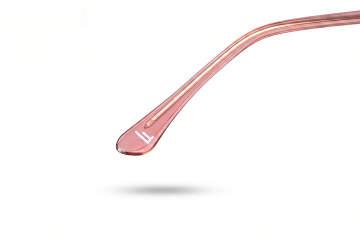 Anteojos Fiore 3839 en pink gold – temple logo detail