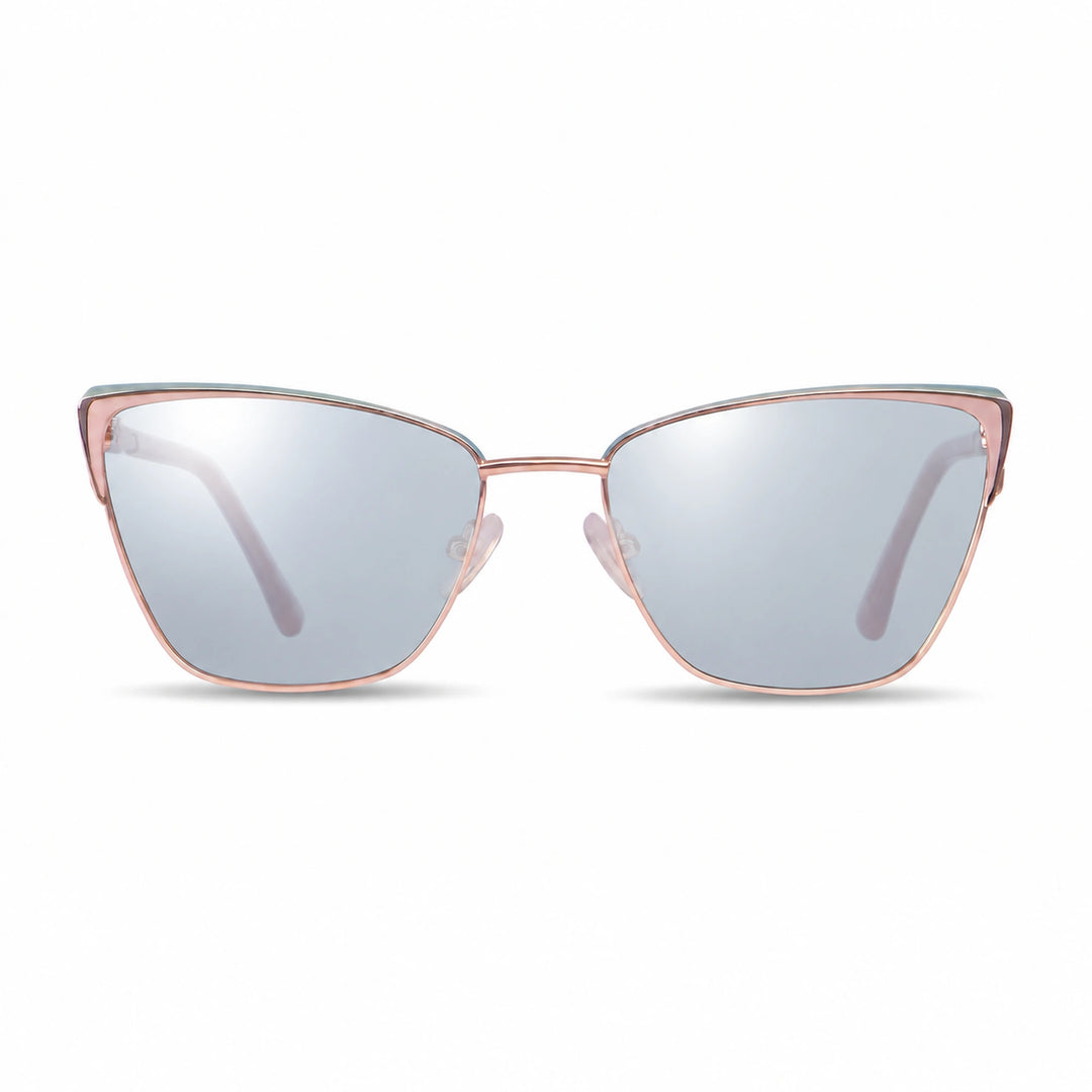 Lentes de sol Fiore 3839 Rosado cristal Espejado Silver polarizado vista frontal mujer #color_espejado-silver #foto_frontal