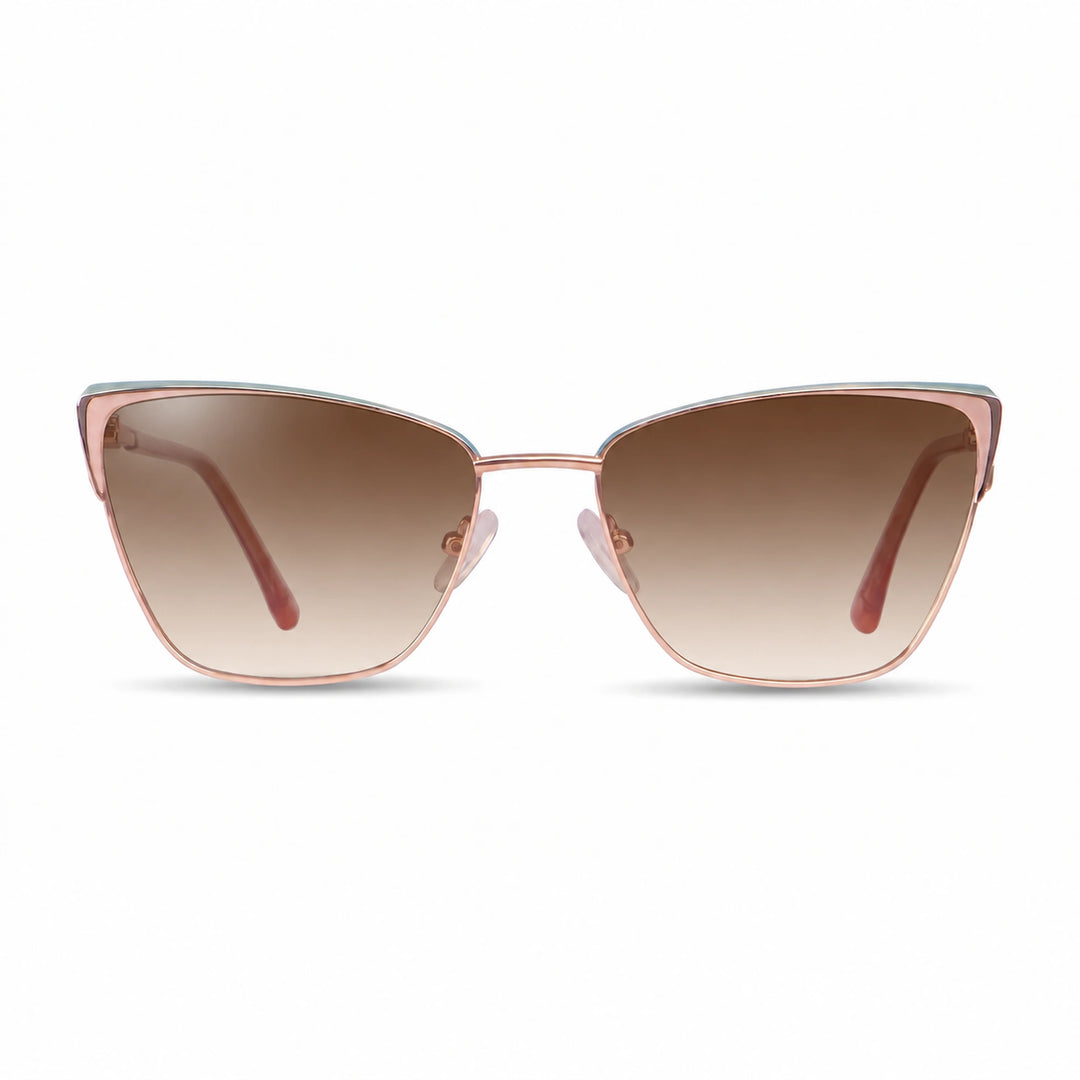 Lentes de sol Fiore 3839 Rosado cristal Gradiente Cafe polarizado vista frontal mujer #color_gradiente-cafe #foto_frontal