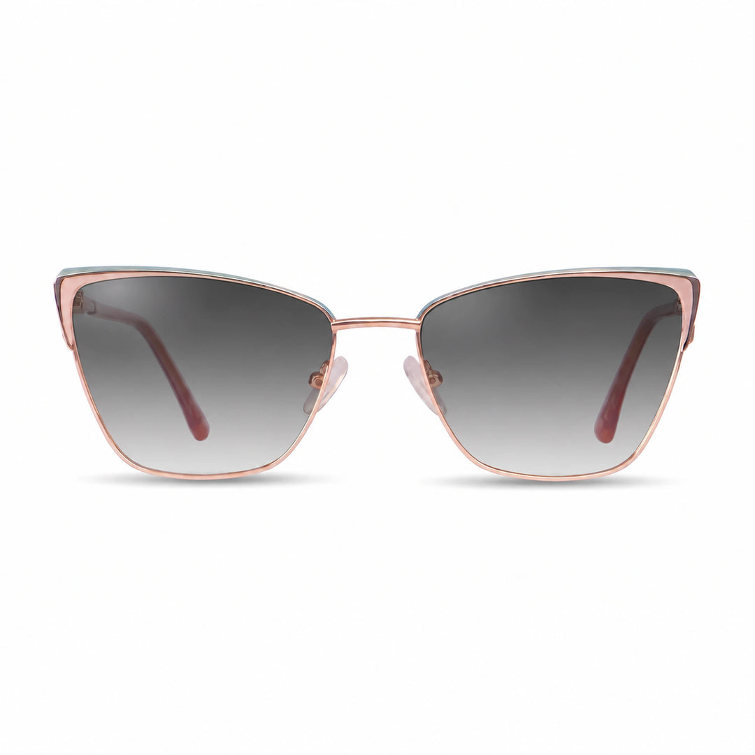 Lentes de sol Fiore 3839 Rosado cristal Gradiente Gris polarizado vista frontal mujer #color_gradiente-gris #foto_frontal