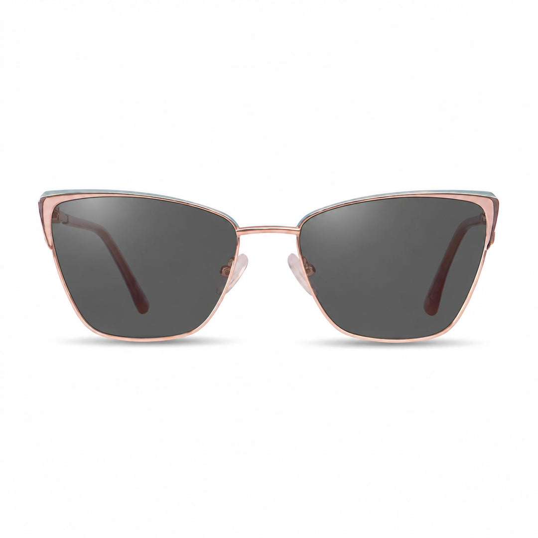 Lentes de sol Fiore 3839 Rosado cristal Negro polarizado vista frontal mujer #color_negro #foto_frontal