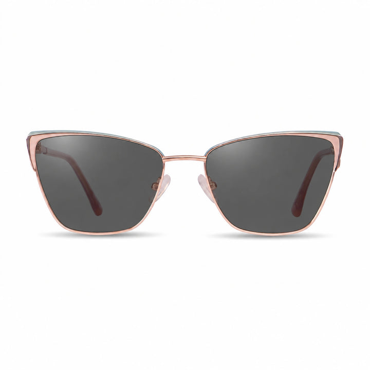 Lentes de sol Fiore 3839 Rosado cristal Negro polarizado vista frontal mujer #color_negro #foto_frontal