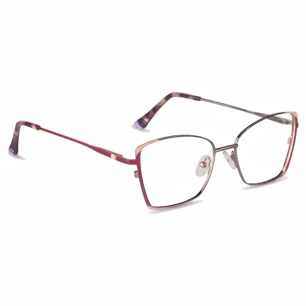 Anteojos Fiore 3916 en morado rosado plateado – vista en tres cuartos