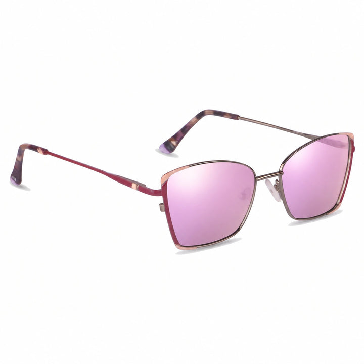Lentes de sol Fiore 3916 Plateado cristal Espejado Rosado polarizado vista tres cuartos mujer #color_espejado-rosado