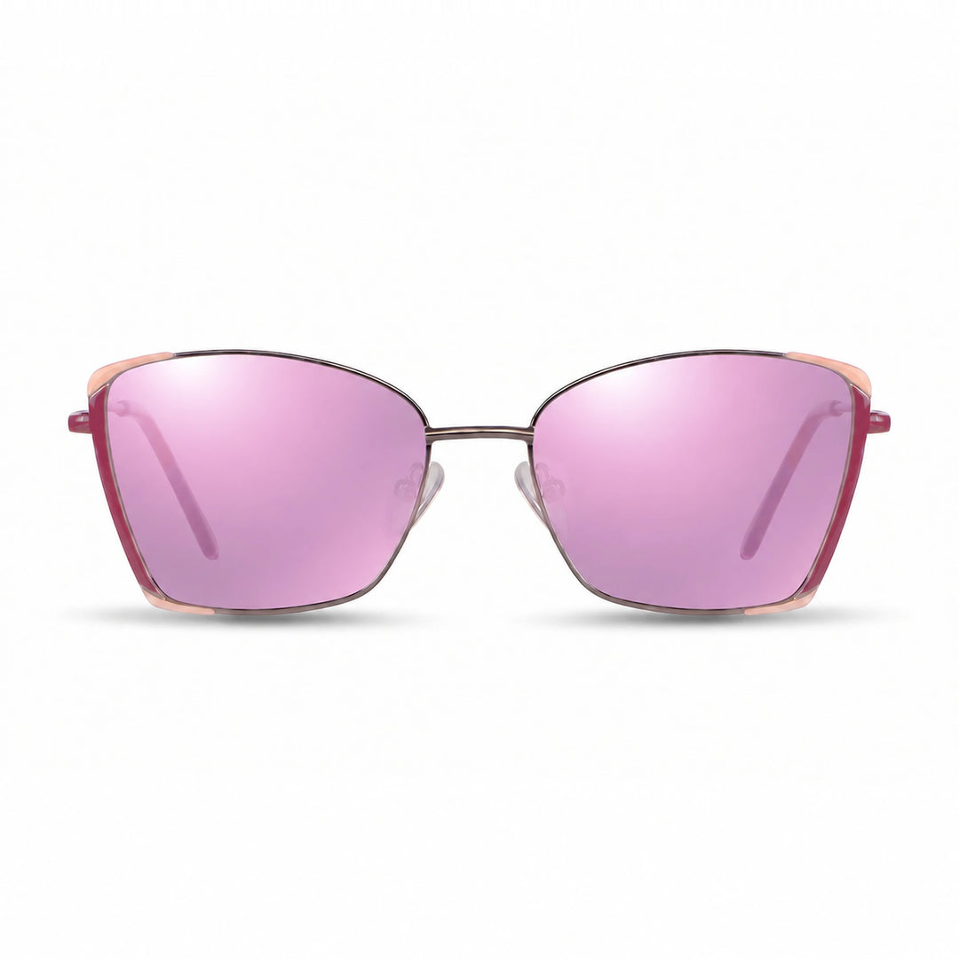 Lentes de sol Fiore 3916 Plateado cristal Espejado Rosado polarizado vista frontal mujer #color_espejado-rosado #foto_frontal