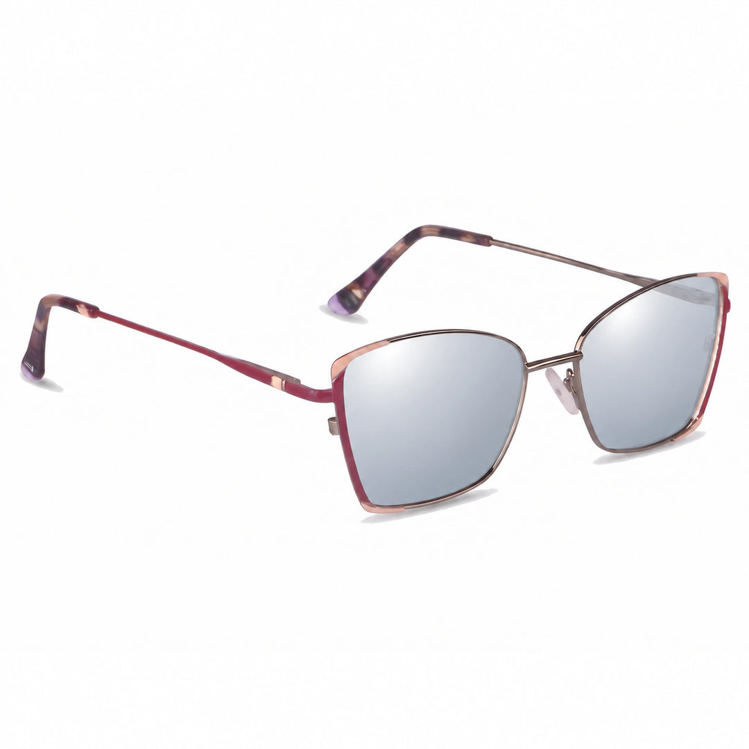 Lentes de sol Fiore 3916 Plateado cristal Espejado Silver polarizado vista tres cuartos mujer #color_espejado-silver