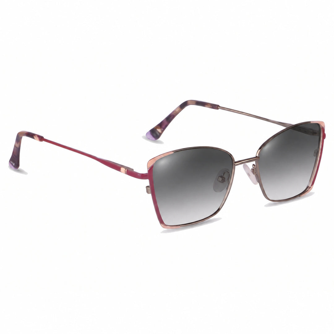 Lentes de sol Fiore 3916 Plateado cristal Gradiente Gris polarizado vista tres cuartos mujer #color_gradiente-gris