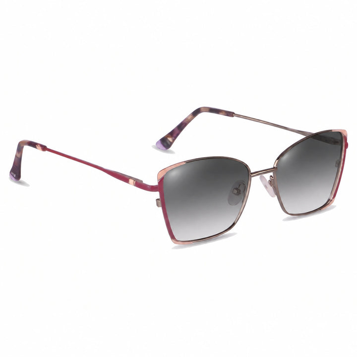 Lentes de sol Fiore 3916 Plateado cristal Gradiente Gris polarizado vista tres cuartos mujer #color_gradiente-gris