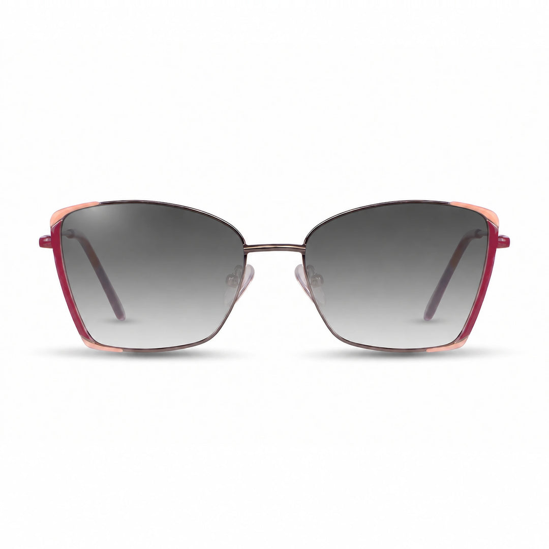 Lentes de sol Fiore 3916 Plateado cristal Gradiente Gris polarizado vista frontal mujer #color_gradiente-gris #foto_frontal