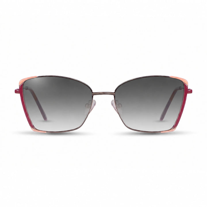 Lentes de sol Fiore 3916 Plateado cristal Gradiente Gris polarizado vista frontal mujer #color_gradiente-gris #foto_frontal