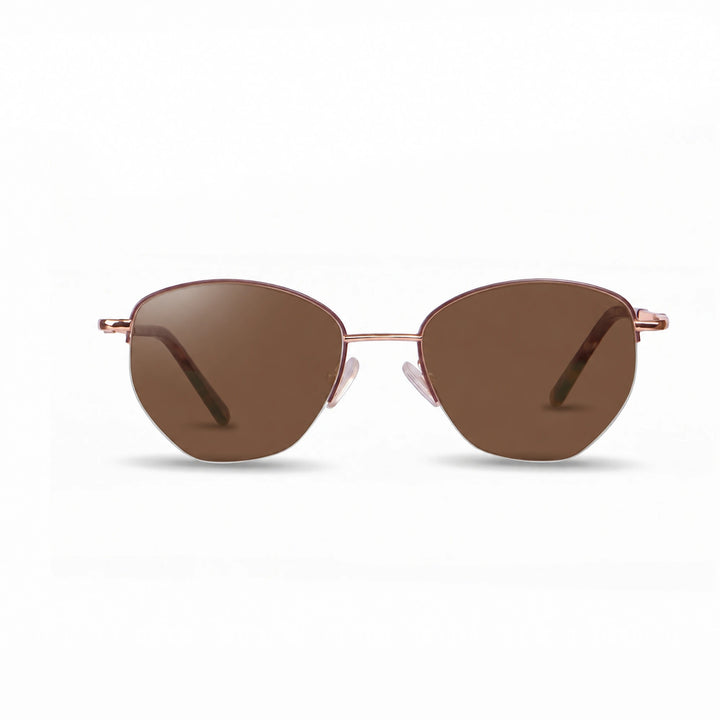 Lentes de sol Fiore 3921 Brown cristal Cafe polarizado vista frontal mujer #color_cafe #foto_frontal
