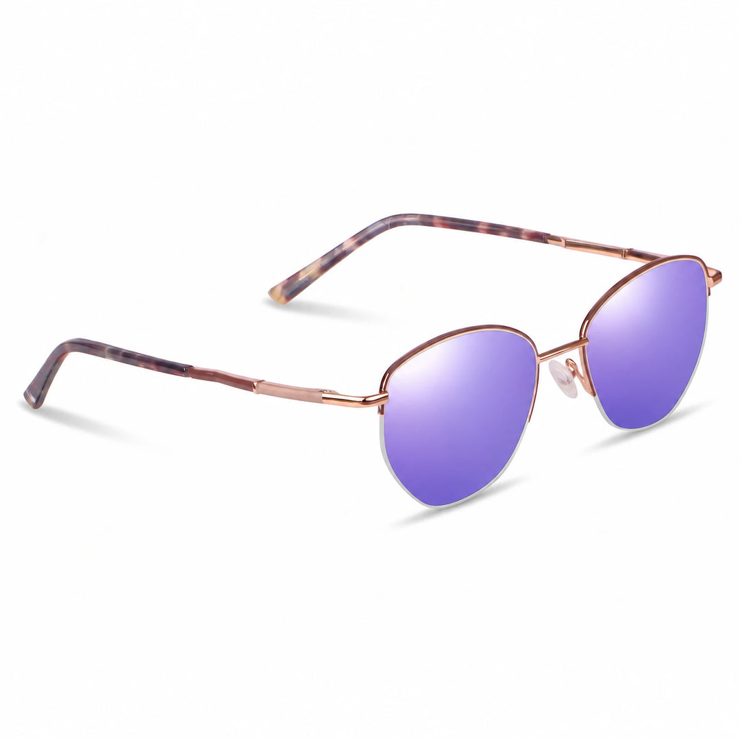 Lentes de sol Fiore 3921 Brown cristal Espejado Morado polarizado vista tres cuartos mujer #color_espejado-morado