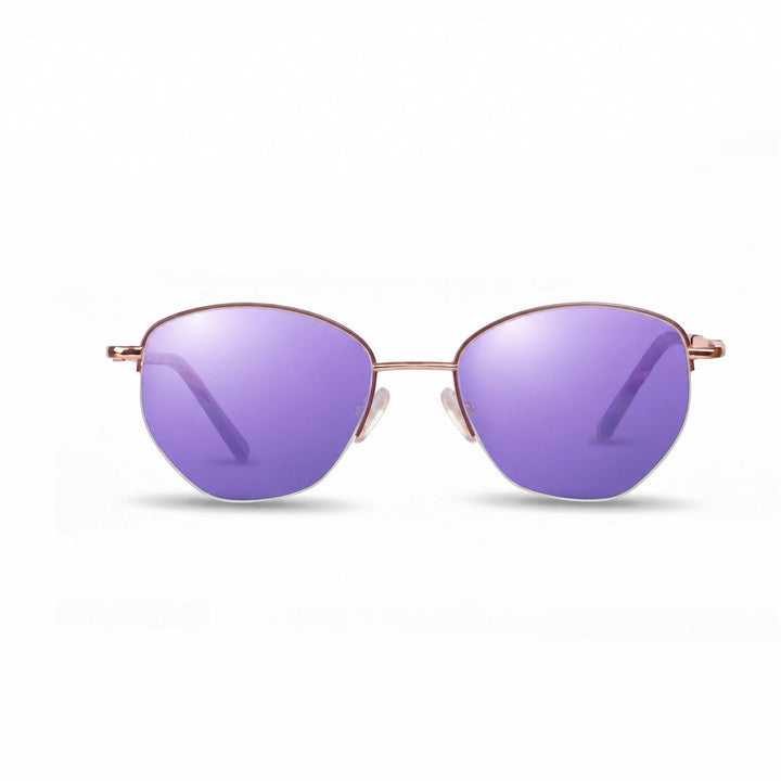 Lentes de sol Fiore 3921 Brown cristal Espejado Morado polarizado vista frontal mujer #color_espejado-morado #foto_frontal