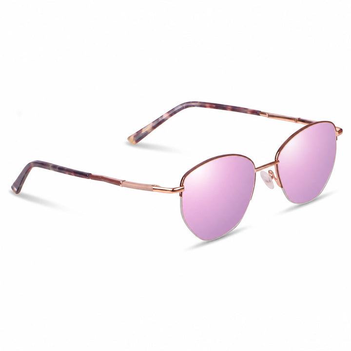 Lentes de sol Fiore 3921 Brown cristal Espejado Rosado polarizado vista tres cuartos mujer #color_espejado-rosado