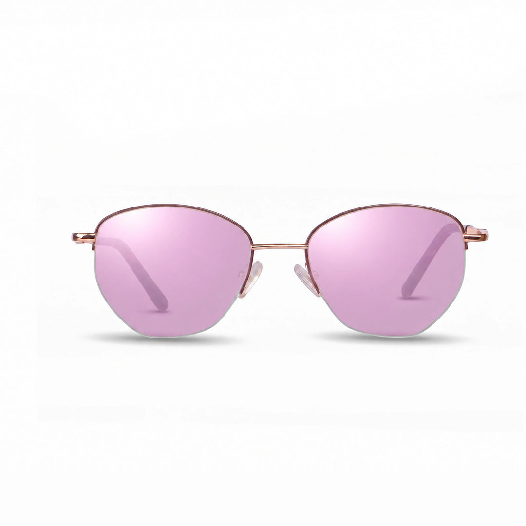 Lentes de sol Fiore 3921 Brown cristal Espejado Rosado polarizado vista frontal mujer #color_espejado-rosado #foto_frontal