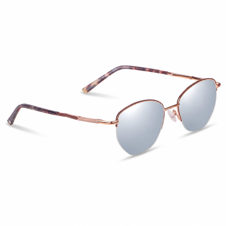 Lentes de sol Fiore 3921 Brown cristal Espejado Silver polarizado vista tres cuartos mujer #color_espejado-silver