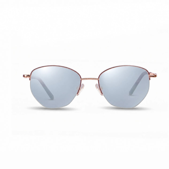 Lentes de sol Fiore 3921 Brown cristal Espejado Silver polarizado vista frontal mujer #color_espejado-silver #foto_frontal