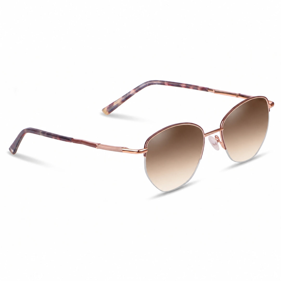 Lentes de sol Fiore 3921 Brown cristal Gradiente Cafe polarizado vista tres cuartos mujer #color_gradiente-cafe