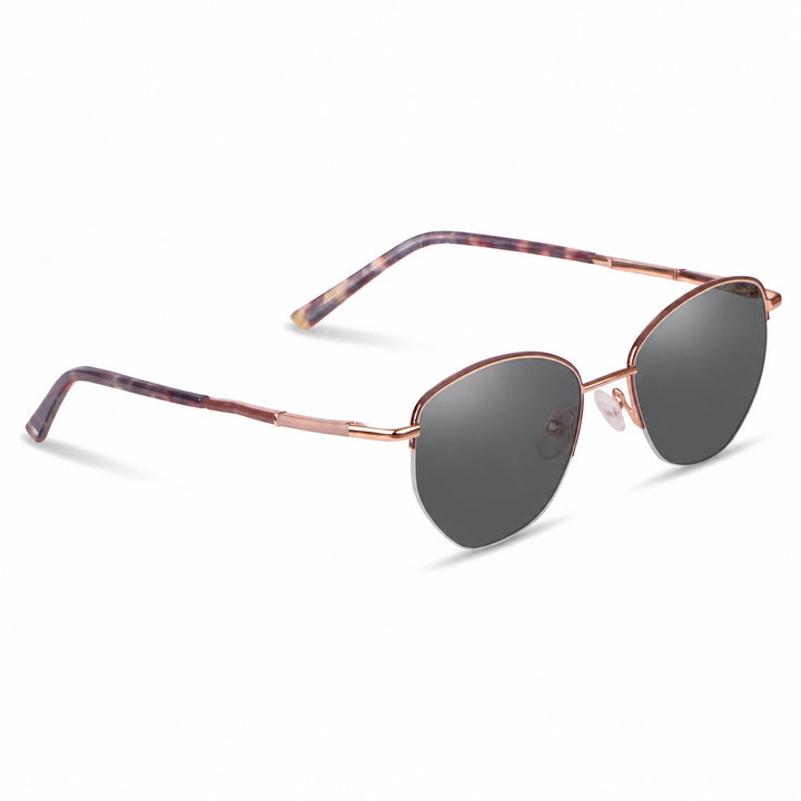 Lentes de sol Fiore 3921 Brown cristal Negro polarizado vista tres cuartos mujer #color_negro