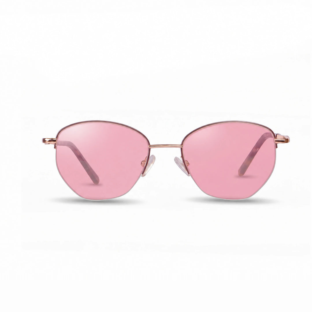 Lentes de sol Fiore 3921 Brown cristal Rosado polarizado vista frontal mujer #color_rosado #foto_frontal