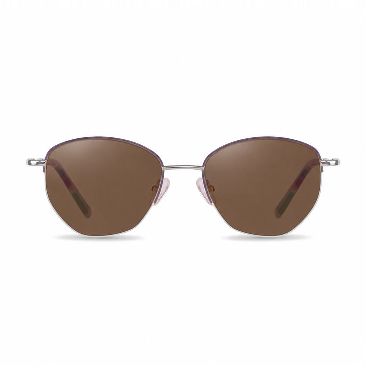 Lentes de sol Fiore 3921 Morado cristal Cafe polarizado vista frontal mujer #color_cafe #foto_frontal