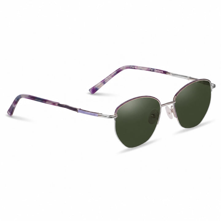 Lentes de sol Fiore 3921 Morado cristal G15 polarizado vista tres cuartos mujer #color_g15