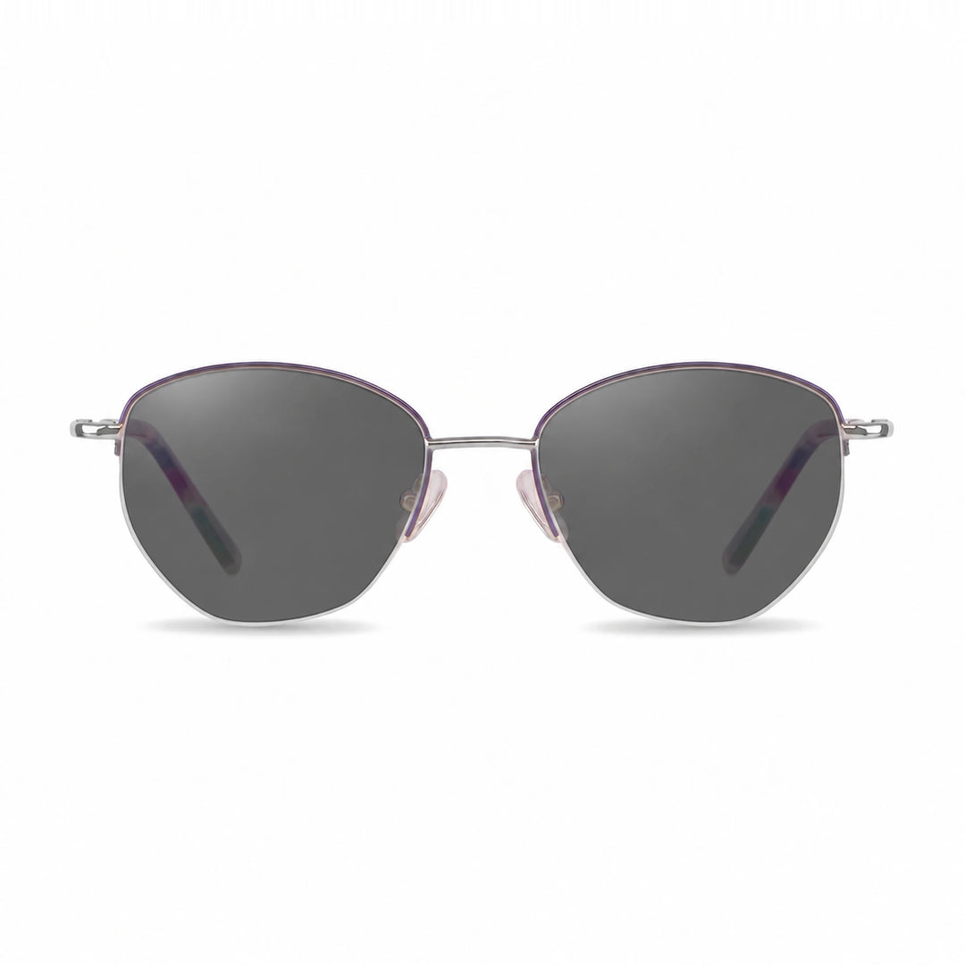 Lentes de sol Fiore 3921 Morado cristal Negro polarizado vista frontal mujer #color_negro #foto_frontal