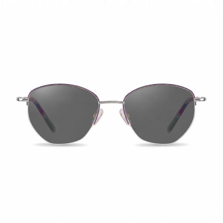 Lentes de sol Fiore 3921 Morado cristal Negro polarizado vista frontal mujer #color_negro #foto_frontal