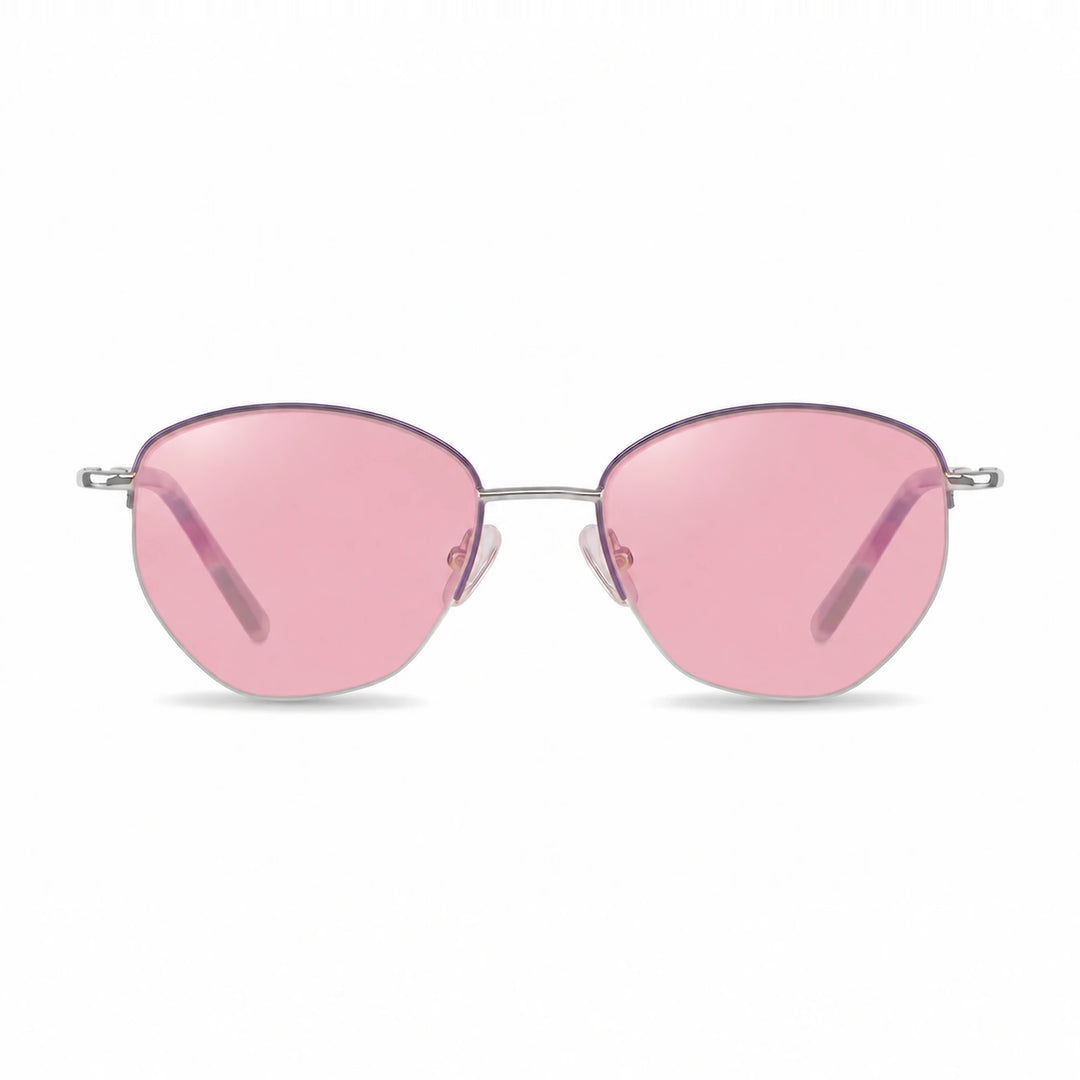 Lentes de sol Fiore 3921 Morado cristal Rosado polarizado vista frontal mujer #color_rosado #foto_frontal