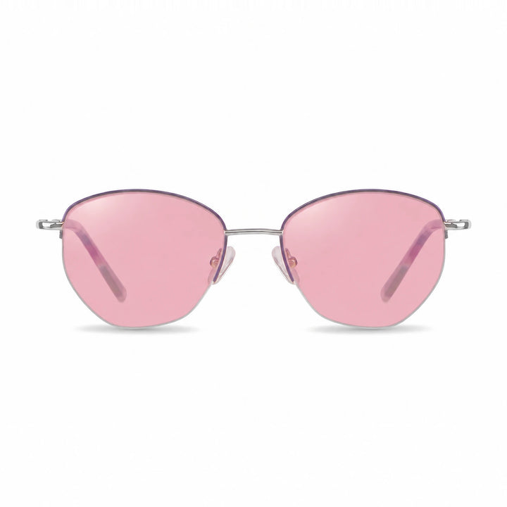 Lentes de sol Fiore 3921 Morado cristal Rosado polarizado vista frontal mujer #color_rosado #foto_frontal