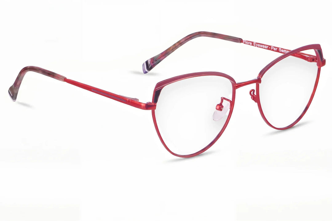 Anteojos Fiore 3983 en rojo negro – vista en tres cuartos