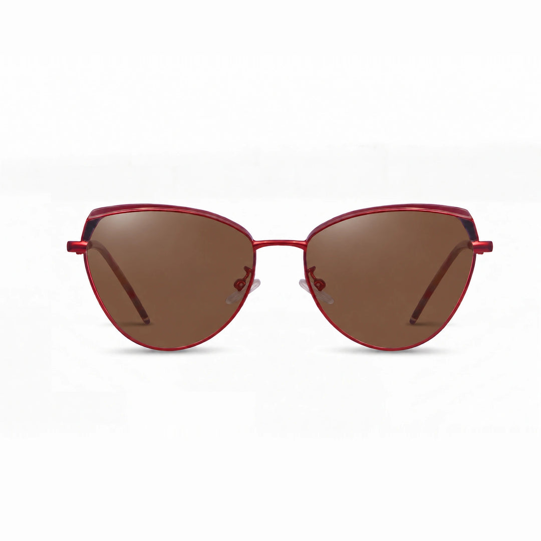 Lentes de sol Fiore 3983 Rojo cristal Cafe polarizado vista frontal mujer #color_cafe #foto_frontal