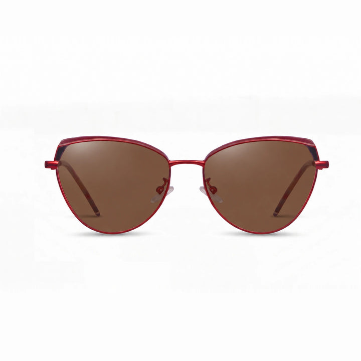 Lentes de sol Fiore 3983 Rojo cristal Cafe polarizado vista frontal mujer #color_cafe #foto_frontal