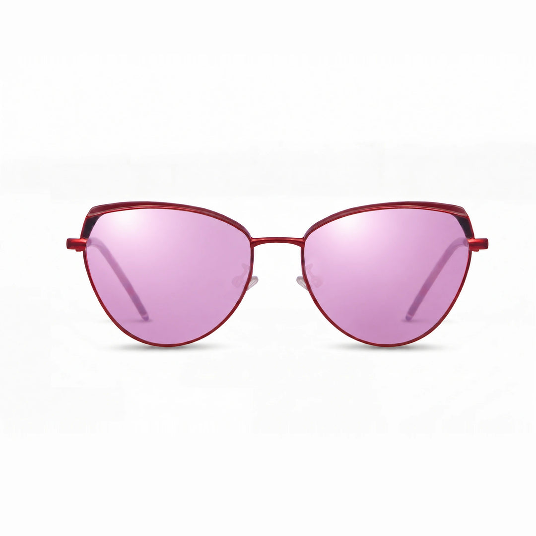 Lentes de sol Fiore 3983 Rojo cristal Espejado Rosado polarizado vista frontal mujer #color_espejado-rosado #foto_frontal