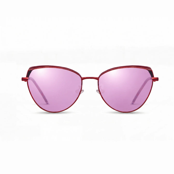 Lentes de sol Fiore 3983 Rojo cristal Espejado Rosado polarizado vista frontal mujer #color_espejado-rosado #foto_frontal