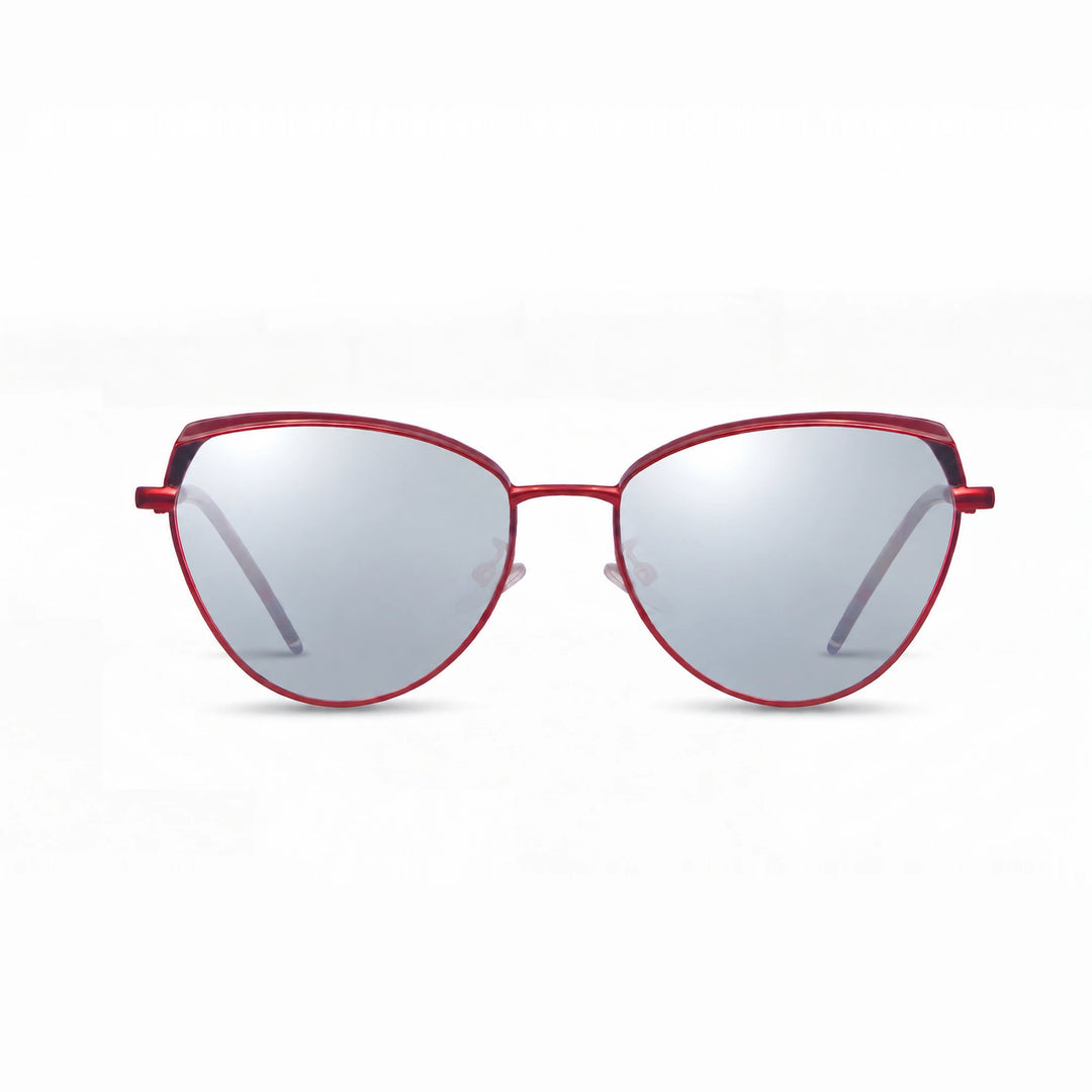 Lentes de sol Fiore 3983 Rojo cristal Espejado Silver polarizado vista frontal mujer #color_espejado-silver #foto_frontal