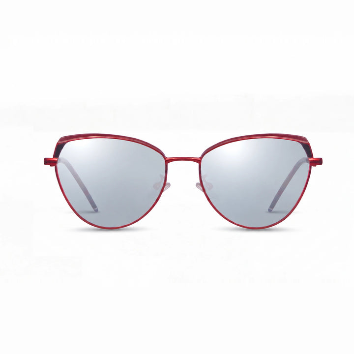 Lentes de sol Fiore 3983 Rojo cristal Espejado Silver polarizado vista frontal mujer #color_espejado-silver #foto_frontal