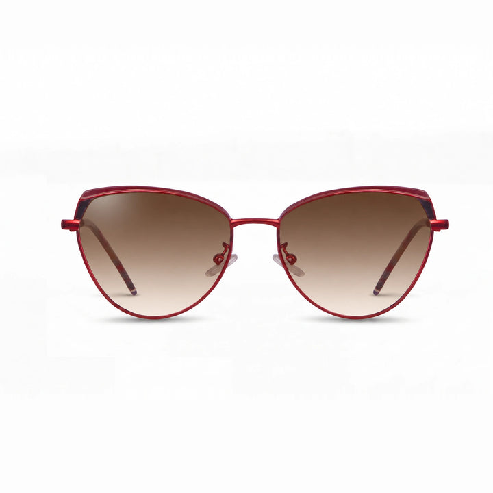Lentes de sol Fiore 3983 Rojo cristal Gradiente Cafe polarizado vista frontal mujer #color_gradiente-cafe #foto_frontal