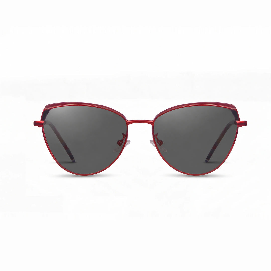 Lentes de sol Fiore 3983 Rojo cristal Negro polarizado vista frontal mujer #color_negro #foto_frontal