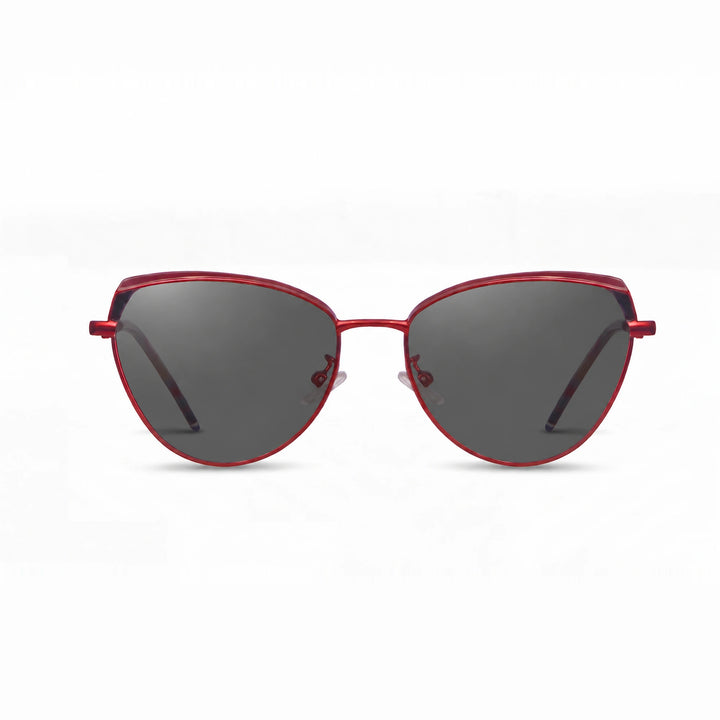Lentes de sol Fiore 3983 Rojo cristal Negro polarizado vista frontal mujer #color_negro #foto_frontal