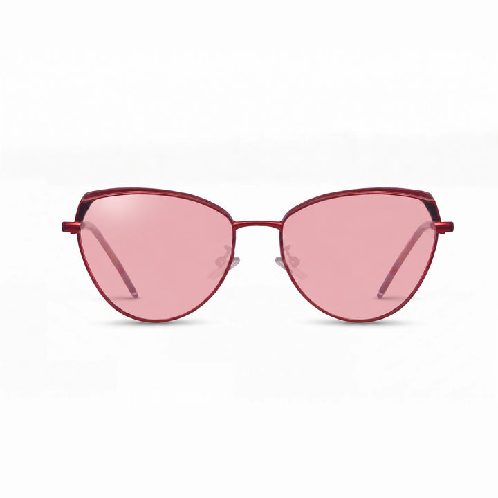 Lentes de sol Fiore 3983 Rojo cristal Rosado polarizado vista frontal mujer #color_rosado #foto_frontal