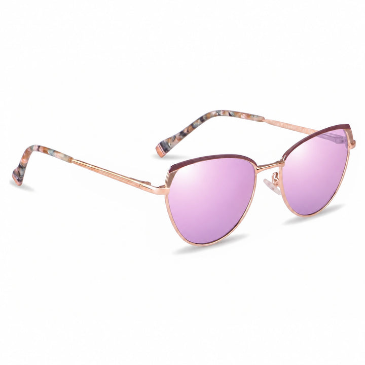 Lentes de sol Fiore 3983 Dorado cristal Espejado Rosado polarizado vista tres cuartos mujer #color_espejado-rosado