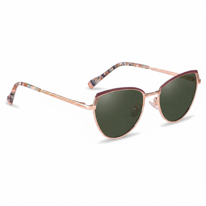 Lentes de sol Fiore 3983 Dorado cristal G15 polarizado vista tres cuartos mujer #color_g15