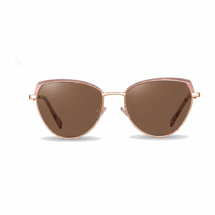 Lentes de sol Fiore 3983 Rosado cristal Cafe polarizado vista frontal mujer #color_cafe #foto_frontal