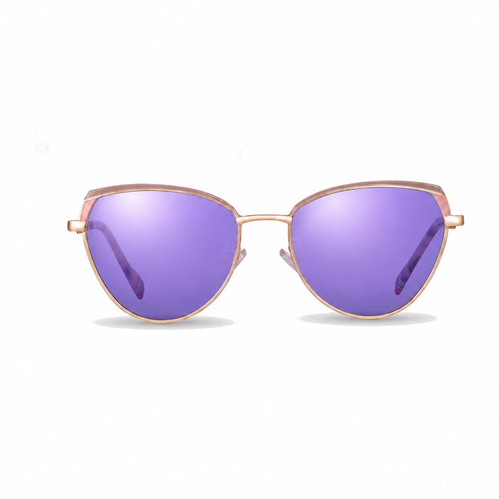 Lentes de sol Fiore 3983 Rosado cristal Espejado Morado polarizado vista frontal mujer #color_espejado-morado #foto_frontal